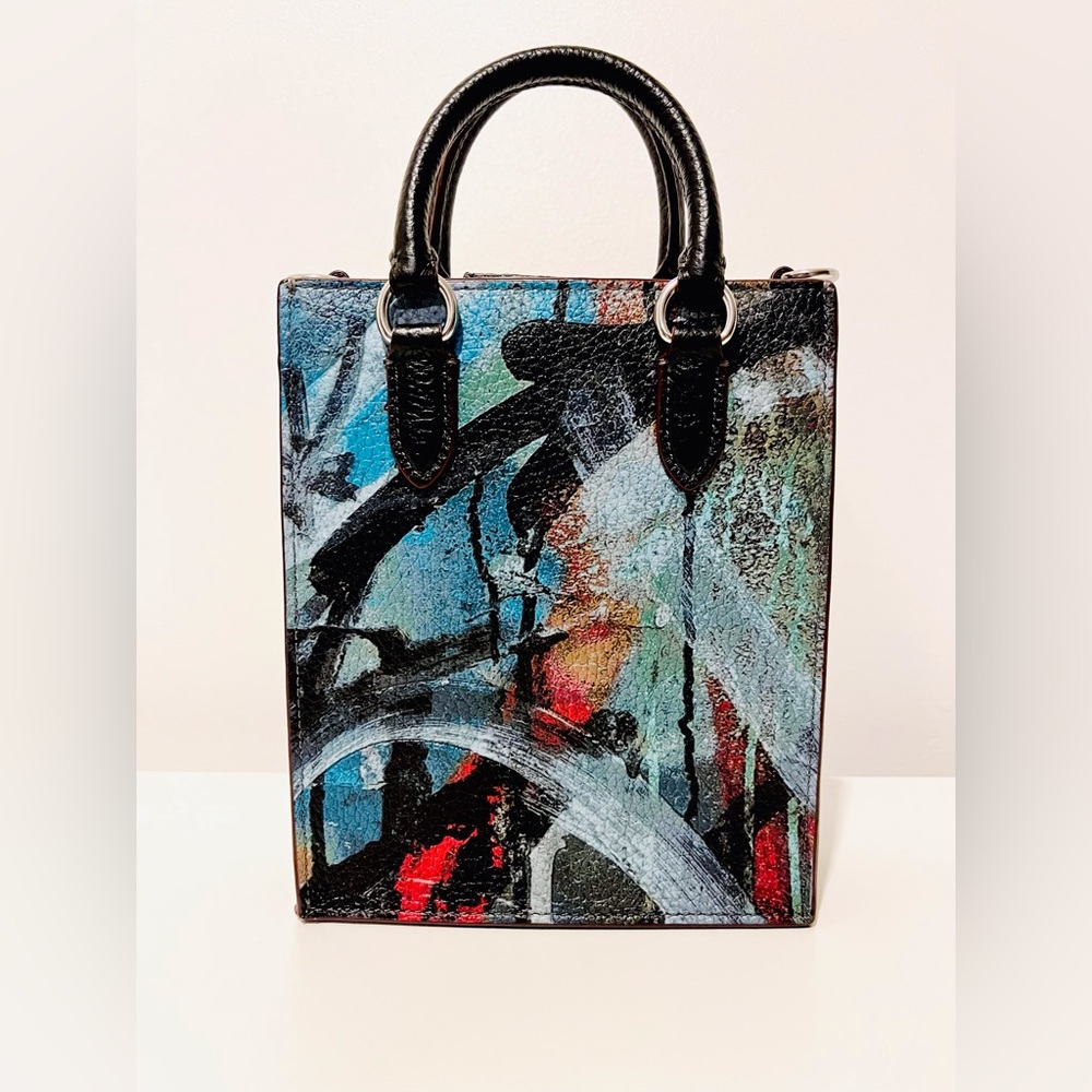 COACH NWT X Mint + Serf North South Mini Tote Leather Crossbody - Picture 5 of 11